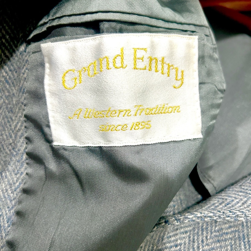 Vintage 1970-80 Grand Entry Western Cowboy Rodeo Tradition Herringbone Blazer 44 - Picture 2 of 16